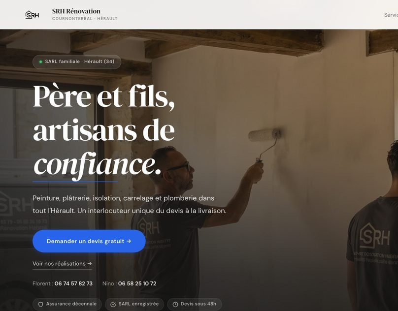 SRH Rénovation – Site web artisan
